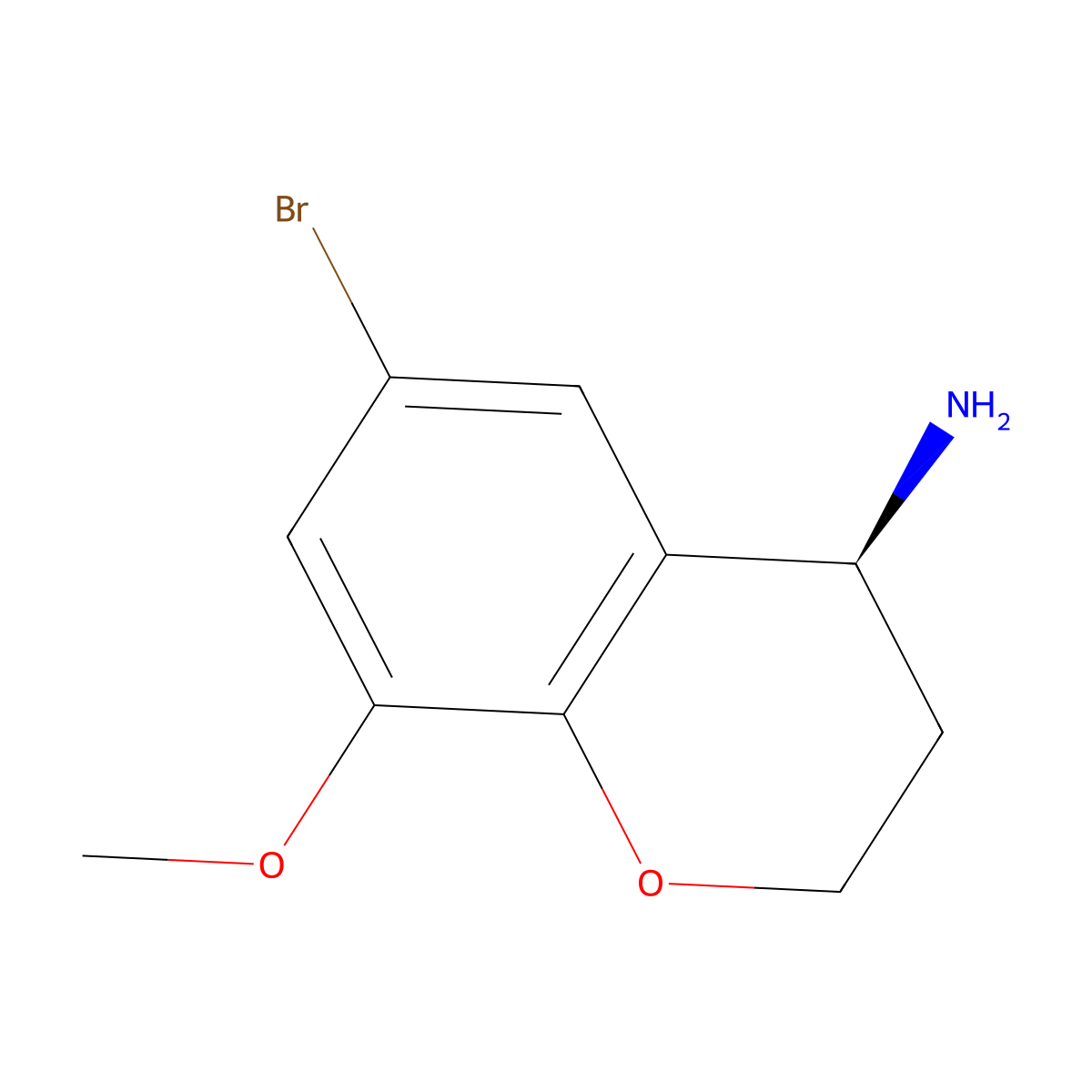 (S)-6-Bromo-8-methoxychroman-4-amine molecular structure, CAS 1344467-85-1
