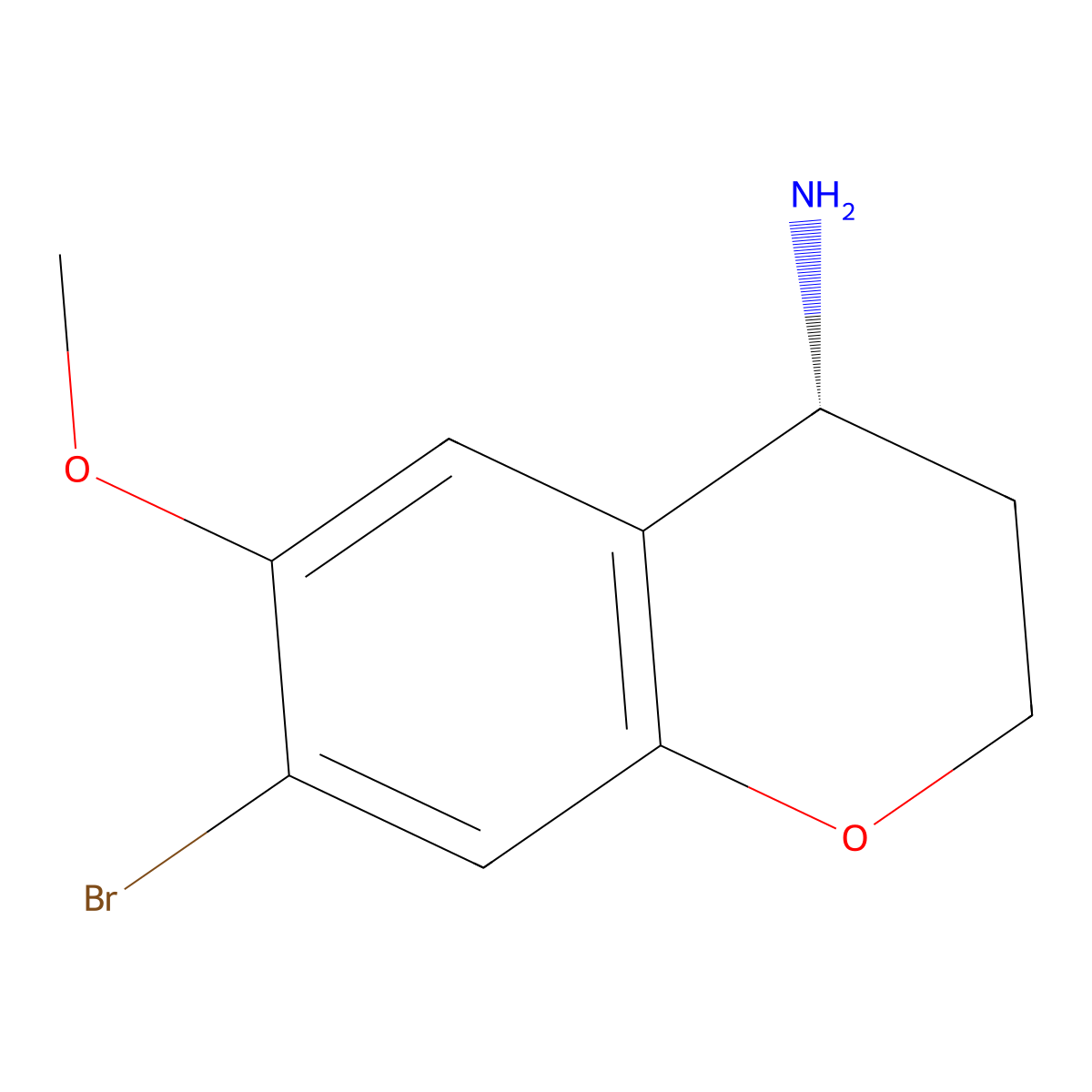 (R)-7-Bromo-6-methoxychroman-4-amine molecular structure, CAS 1344468-16-1