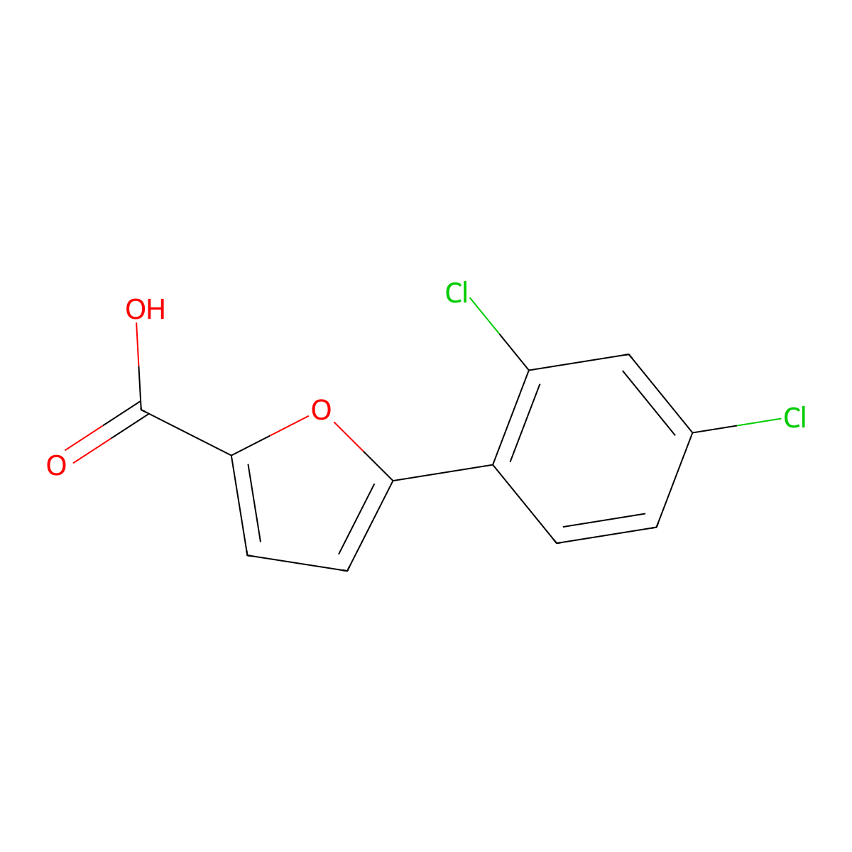5-(2,4-Dichlorophenyl)furan-2-carboxylic acid molecular structure, CAS 134448-46-7