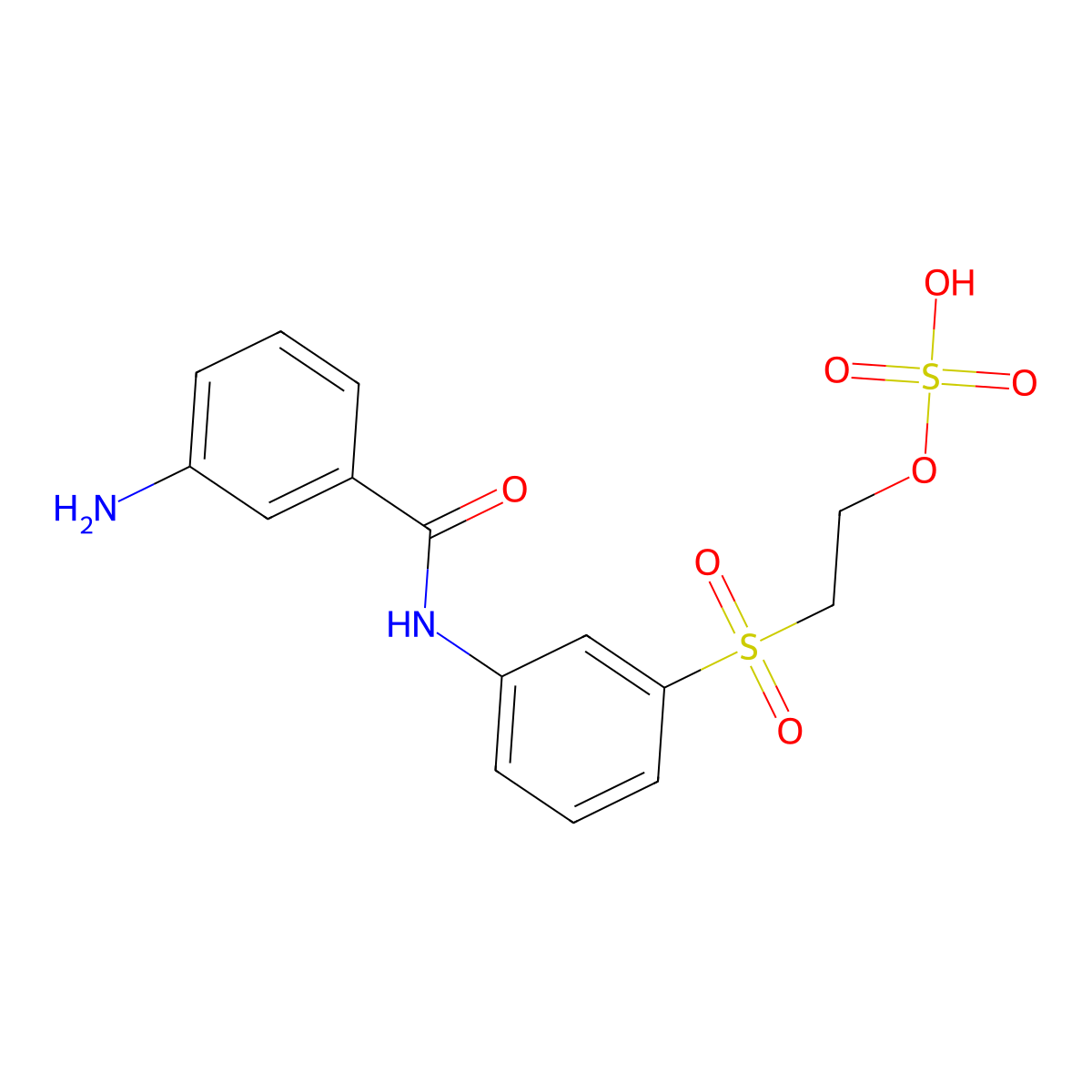 2-[(3-{[(3-Aminophenyl)carbonyl]amino}phenyl)sulfonyl]ethyl hydrogen sulfate molecular structure, CAS 134449-72-2