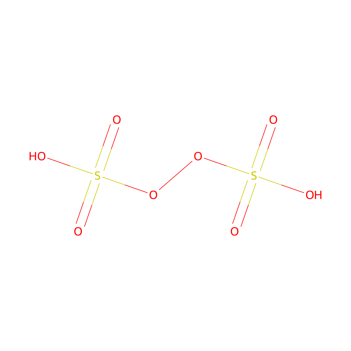Peroxydisulfuric acid molecular structure, CAS 13445-49-3
