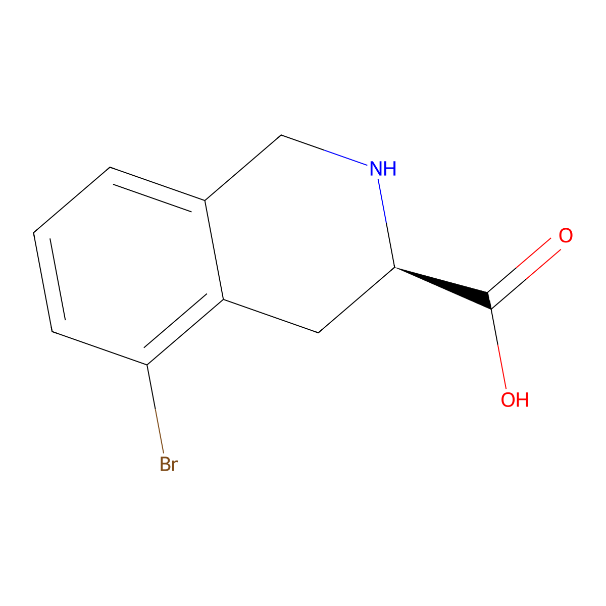 (R)-5-Bromo-1,2,3,4-tetrahydroisoquinoline-3-carboxylic acid molecular structure, CAS 1344504-74-0