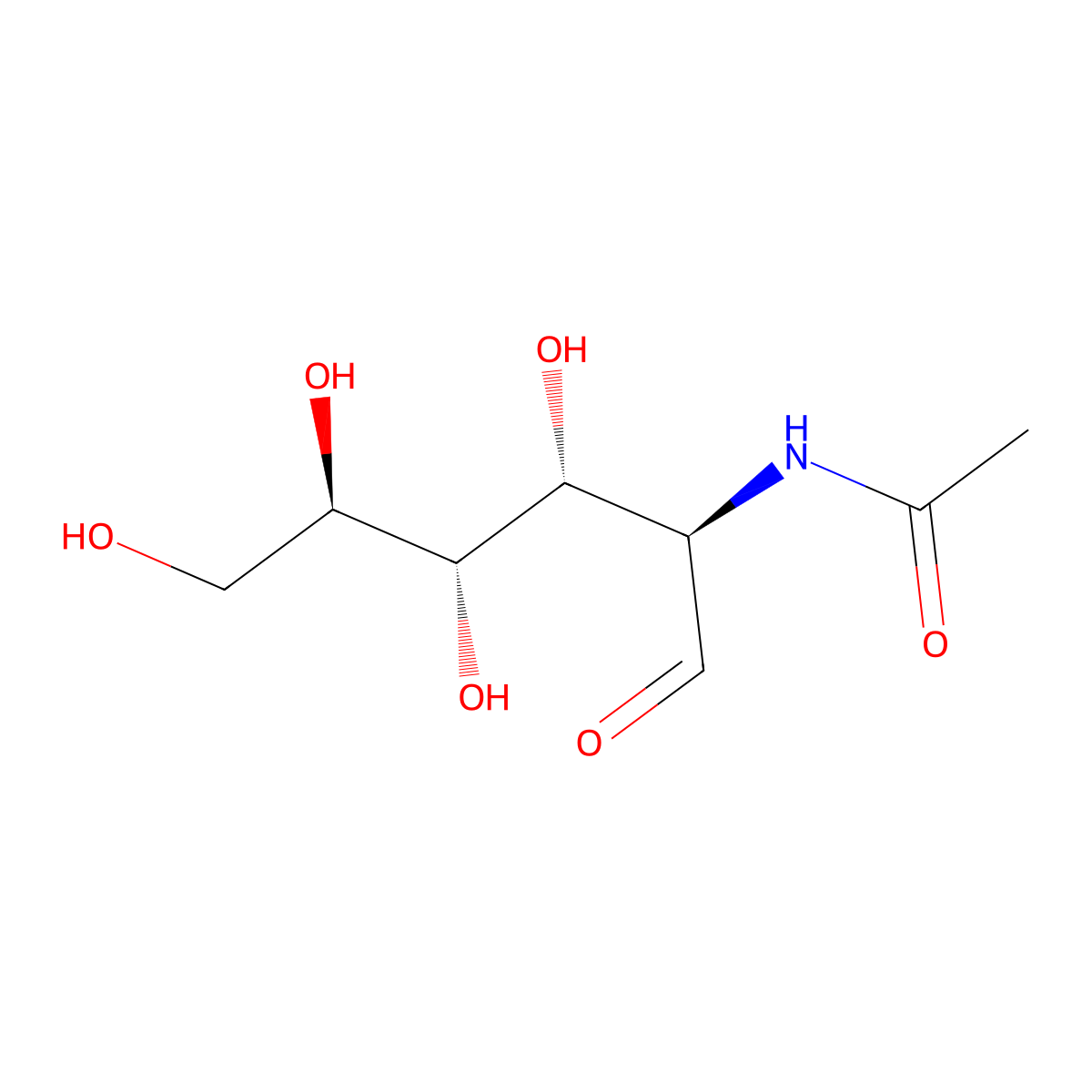 Acetylglucosamine molecular structure, CAS 134451-94-8