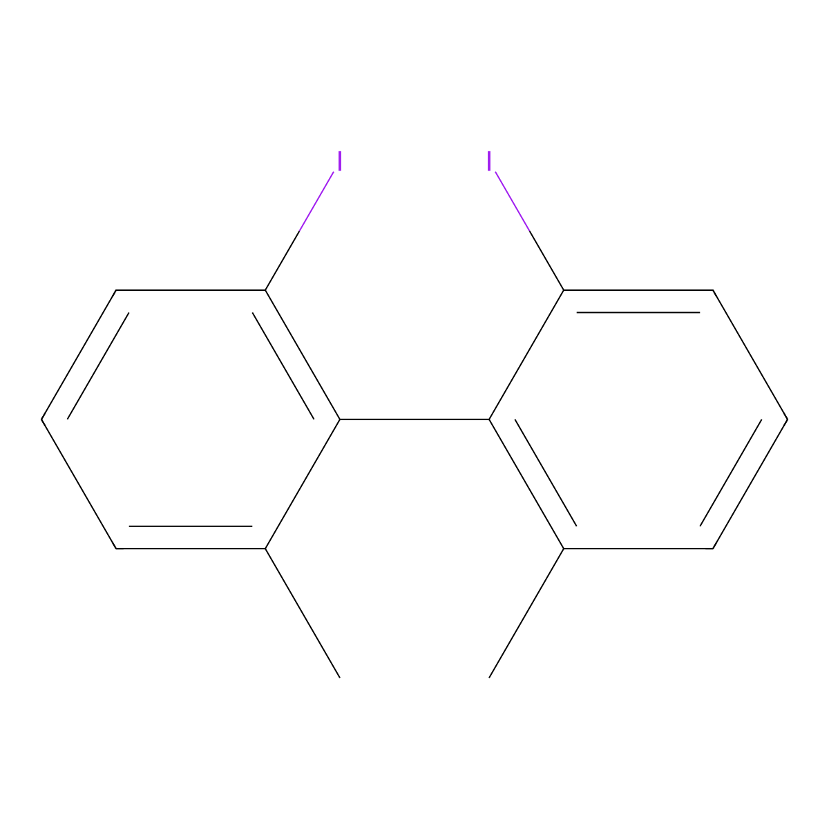 2,2'-Diiodo-6,6'-dimethylbiphenyl molecular structure, CAS 134453-96-6
