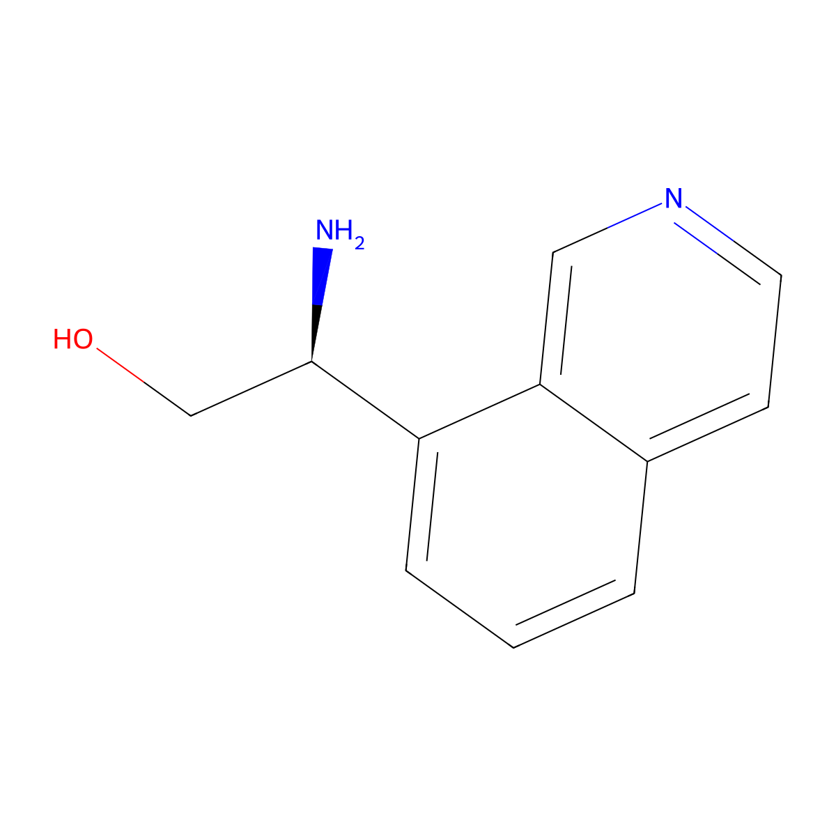 (s)-2-Amino-2-(isoquinolin-8-yl)ethanol molecular structure, CAS 1344546-01-5