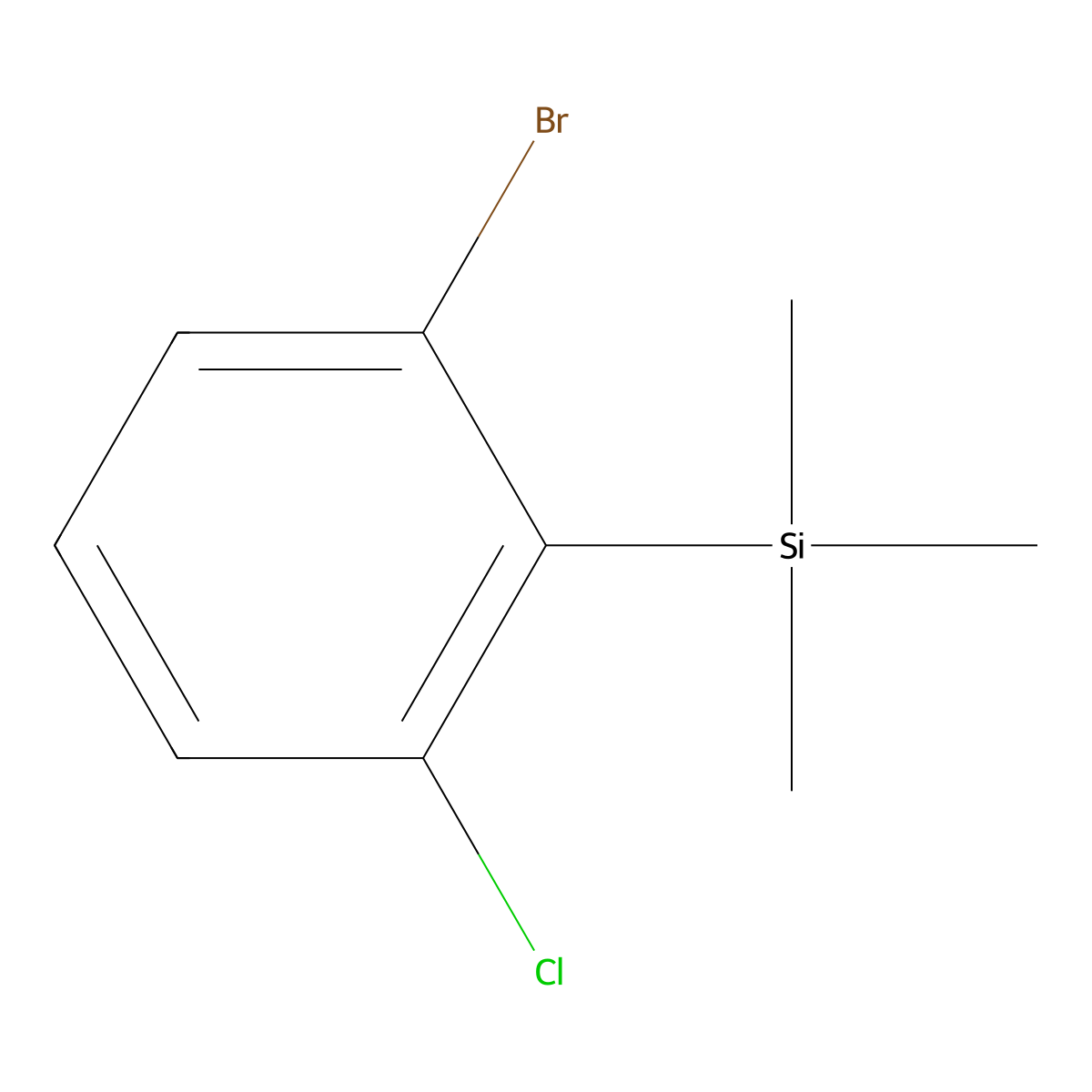 1-Bromo-3-chloro-2-(trimethylsilyl)benZene molecular structure, CAS 134456-75-0