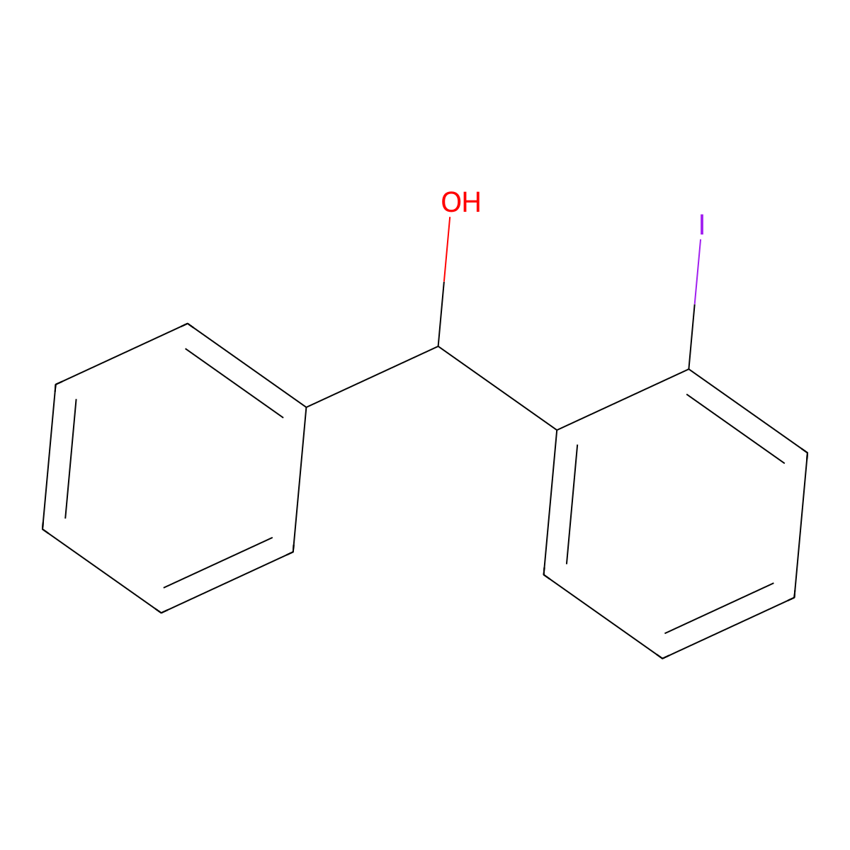(2-Iodophenyl)(phenyl)methanol molecular structure, CAS 134456-76-1