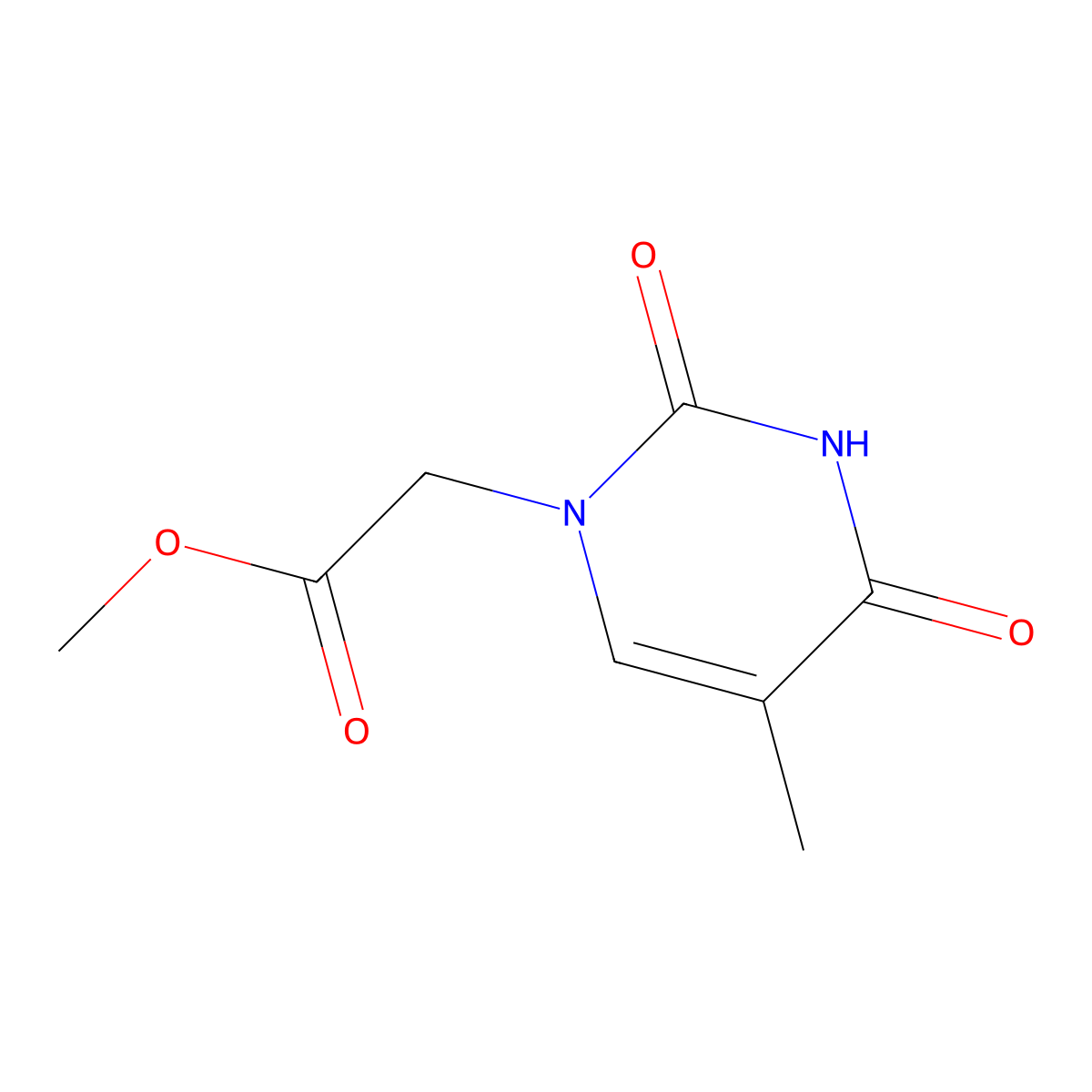 Methyl 2-(5-Methyl-2,4-dioxo-1,2,3,4-tetrahydropyrimidin-1-yl)acetate molecular structure, CAS 134456-94-3