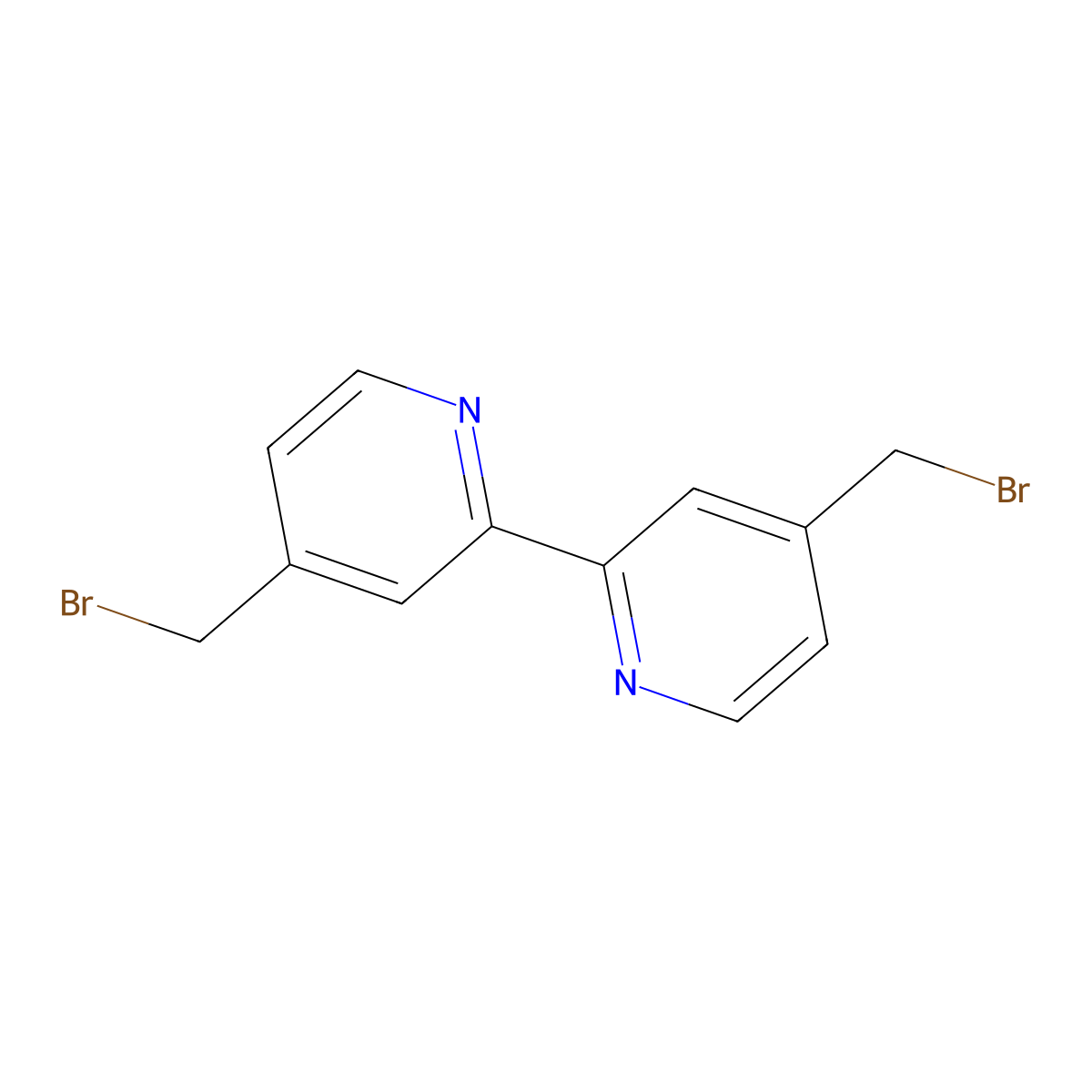 4,4'-Bis(bromomethyl)-2,2'-bipyridine molecular structure, CAS 134457-14-0