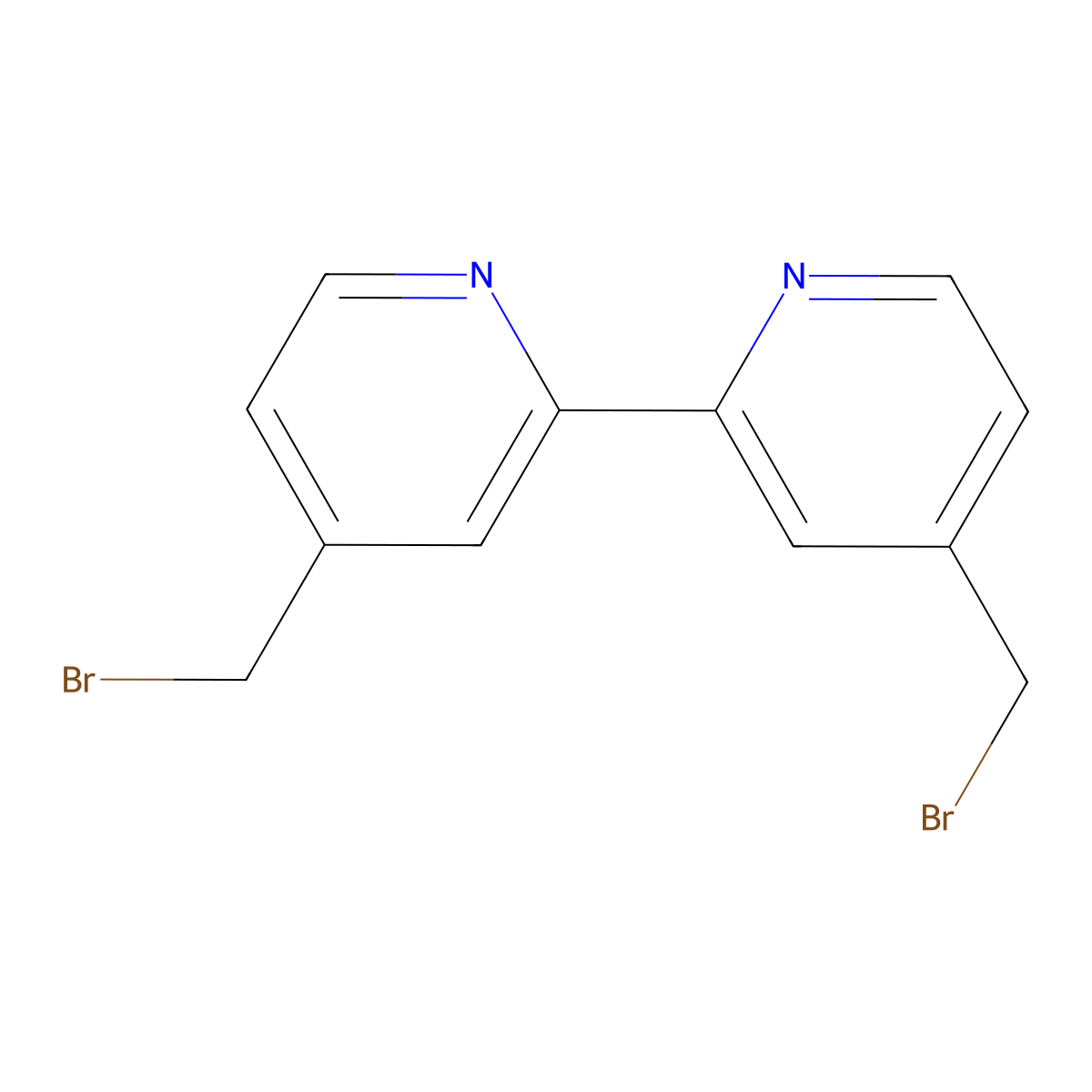 4,4'-Bis(bromomethyl)-2,2'-bipyridine molecular structure, CAS 134457-14-0