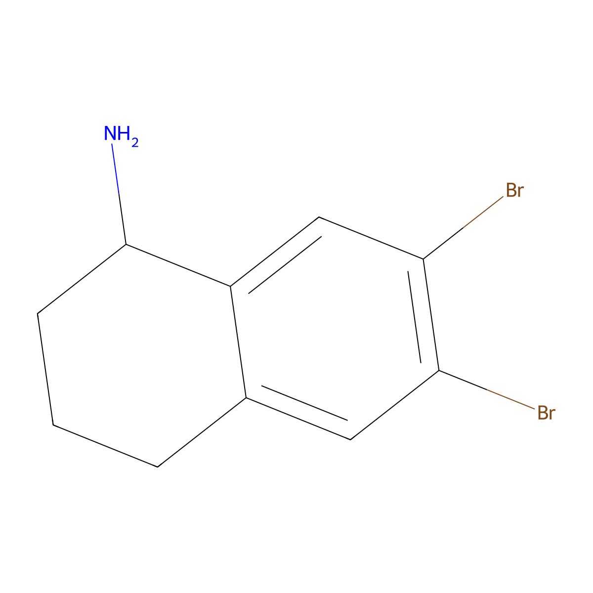 (S)-6,7-Dibromo-1,2,3,4-tetrahydronaphthalen-1-amine molecular structure, CAS 1344573-22-3