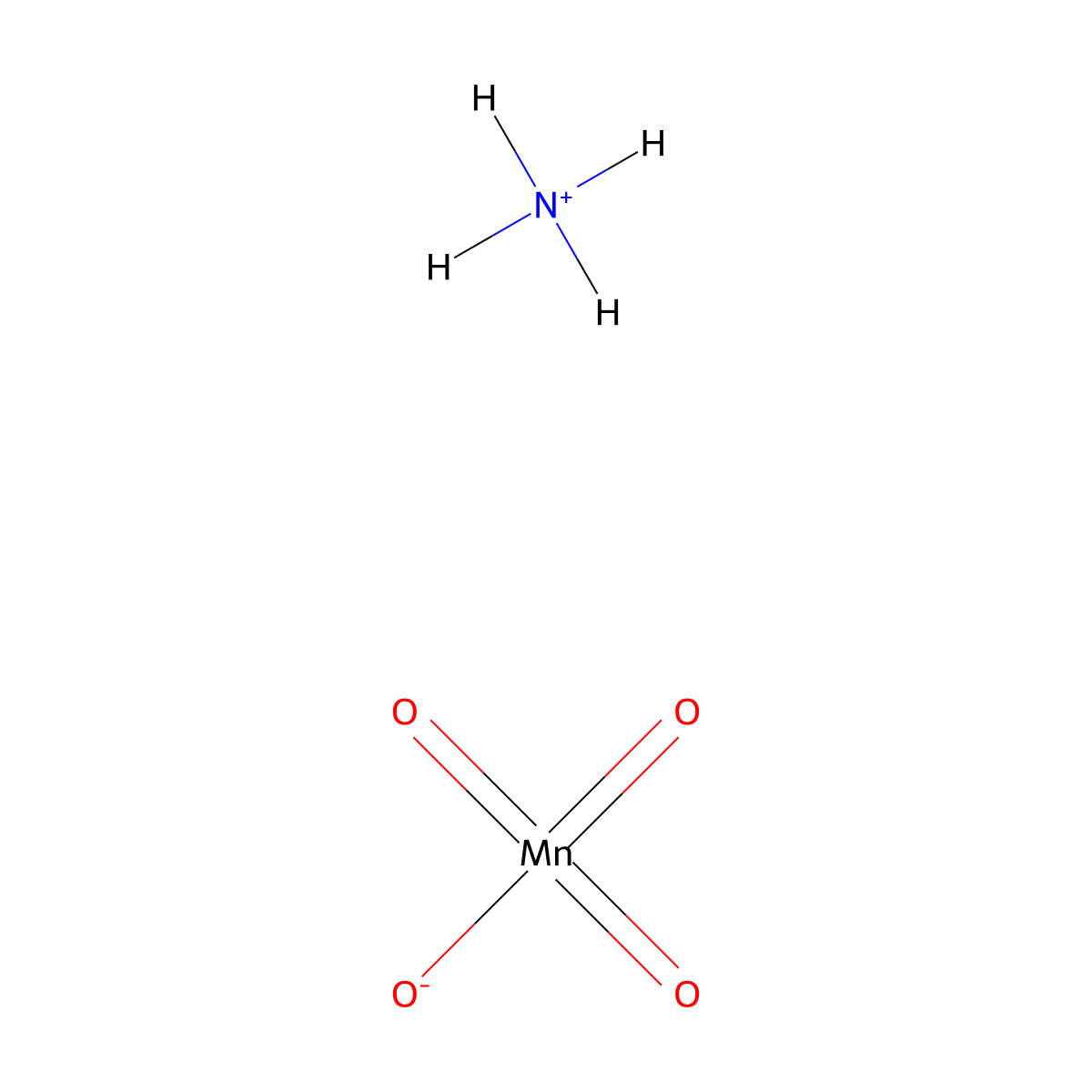 Ammonium permanganate molecular structure, CAS 13446-10-1