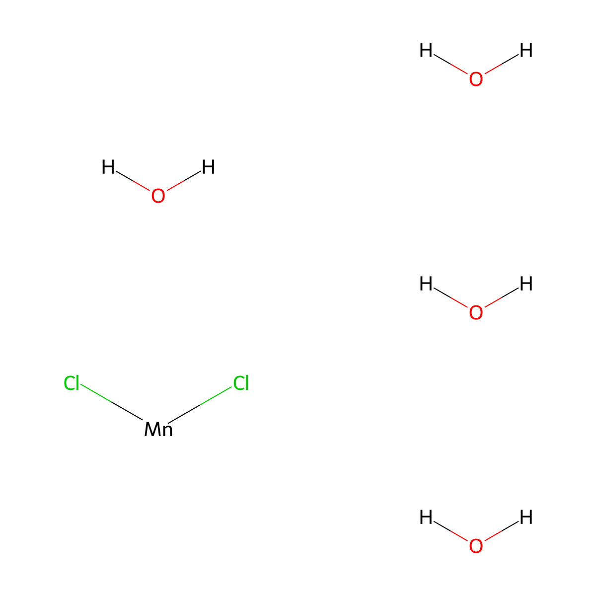 Manganese Chloride Tetrahydrate molecular structure, CAS 13446-34-9