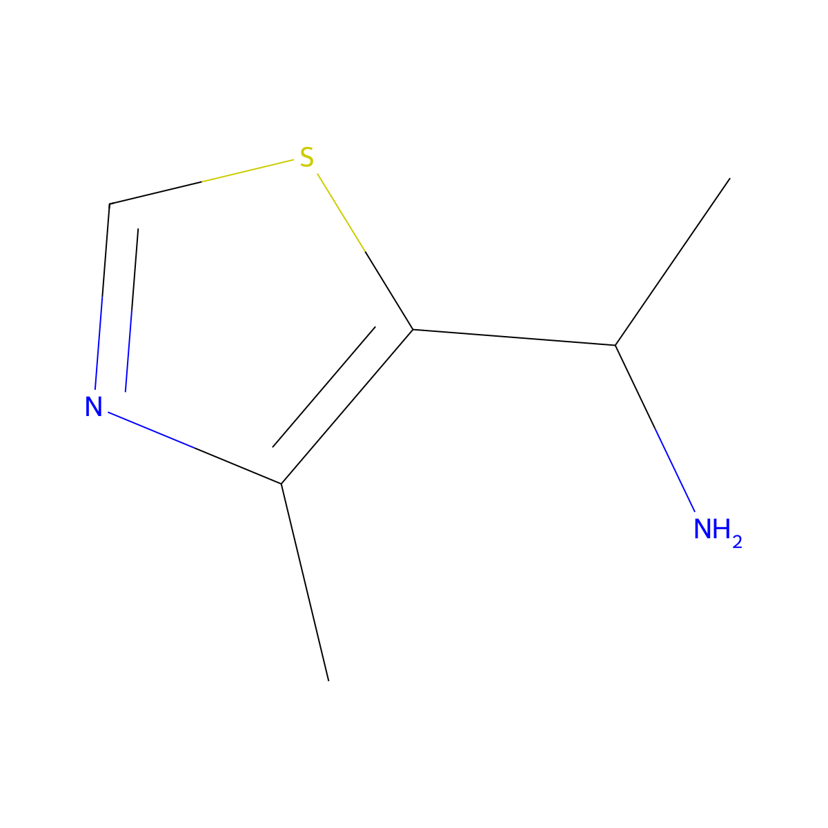 (1R)-1-(4-methyl-1,3-thiazol-5-yl)ethan-1-amine molecular structure, CAS 1344615-43-5