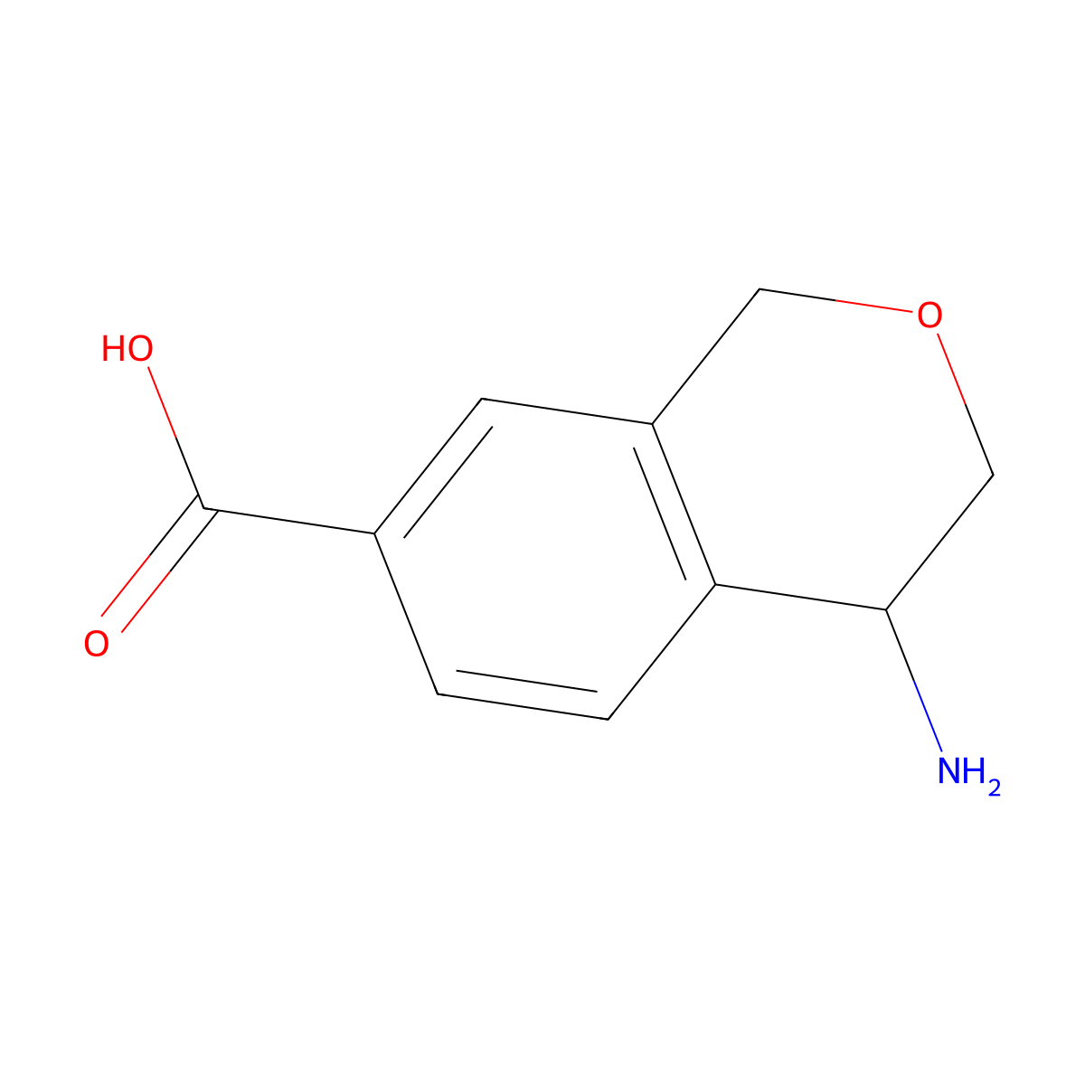 (4R)-4-amino-3,4-dihydro-1H-2-benzopyran-7-carboxylic acid molecular structure, CAS 1344626-52-3