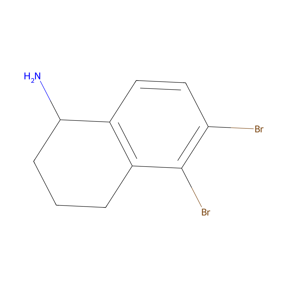 (R)-5,6-Dibromo-1,2,3,4-tetrahydronaphthalen-1-amine molecular structure, CAS 1344627-89-9