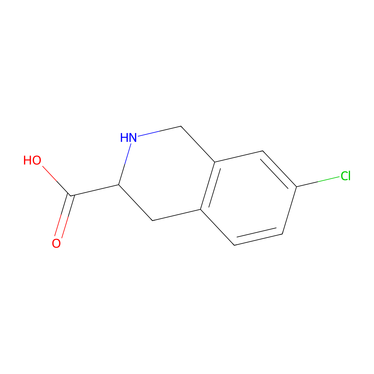 (3R)-7-chloro-1,2,3,4-tetrahydroisoquinoline-3-carboxylic acid molecular structure, CAS 1344638-72-7