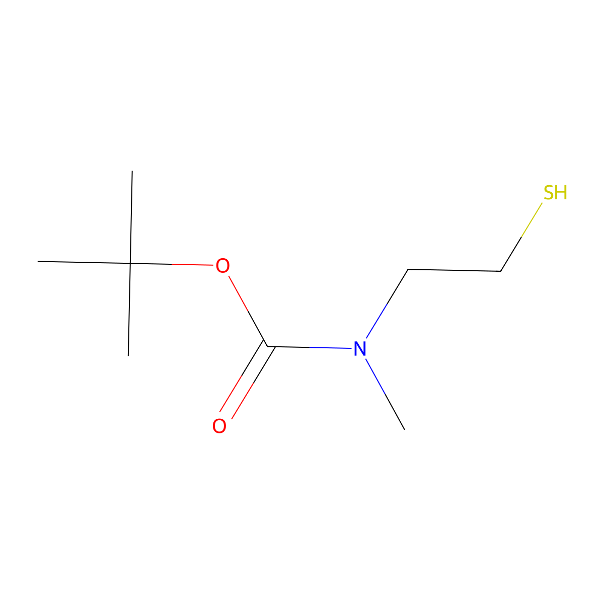 tert-butyl N-methyl-N-(2-sulfanylethyl)carbamate molecular structure, CAS 134464-53-2