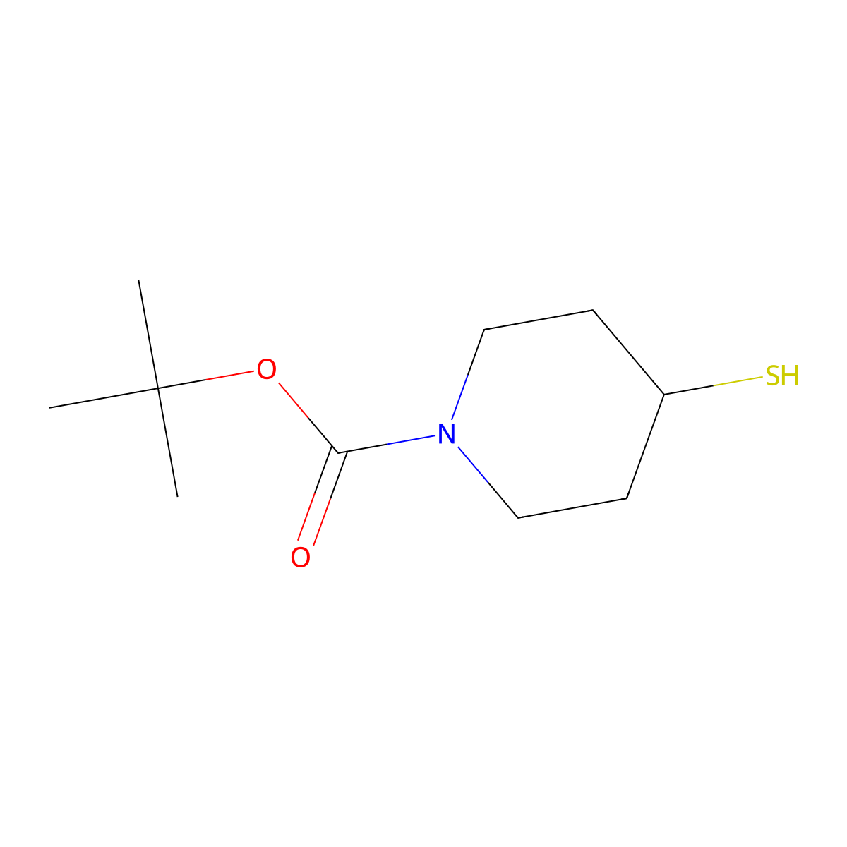tert-Butyl 4-sulfanylpiperidine-1-carboxylate molecular structure, CAS 134464-79-2