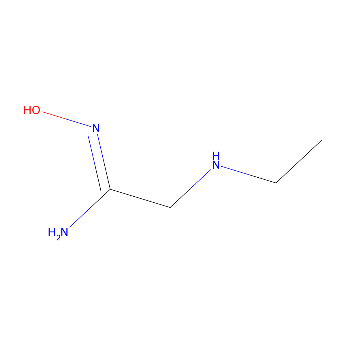 2-(ethylamino)-N-hydroxyethanimidamide molecular structure, CAS 1344668-84-3