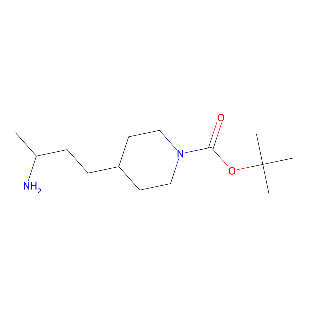 Tert-butyl 4-(3-aminobutyl)piperidine-1-carboxylate molecular structure, CAS 1344684-60-1