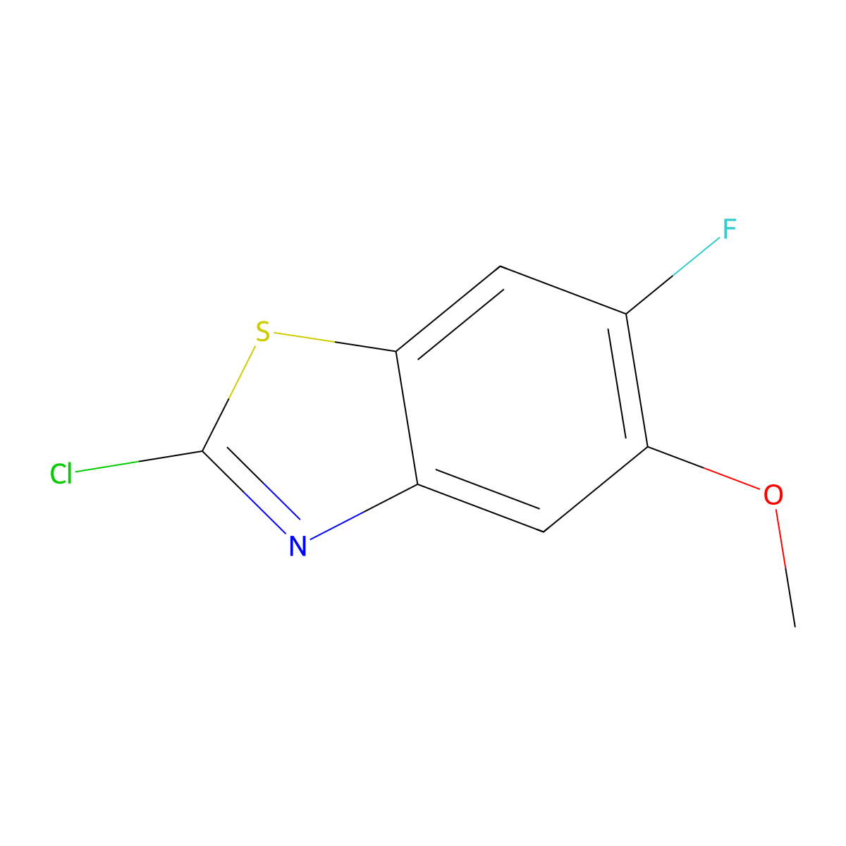 2-Chloro-6-fluoro-5-methoxy-1,3-benzothiazole molecular structure, CAS 1344684-79-2