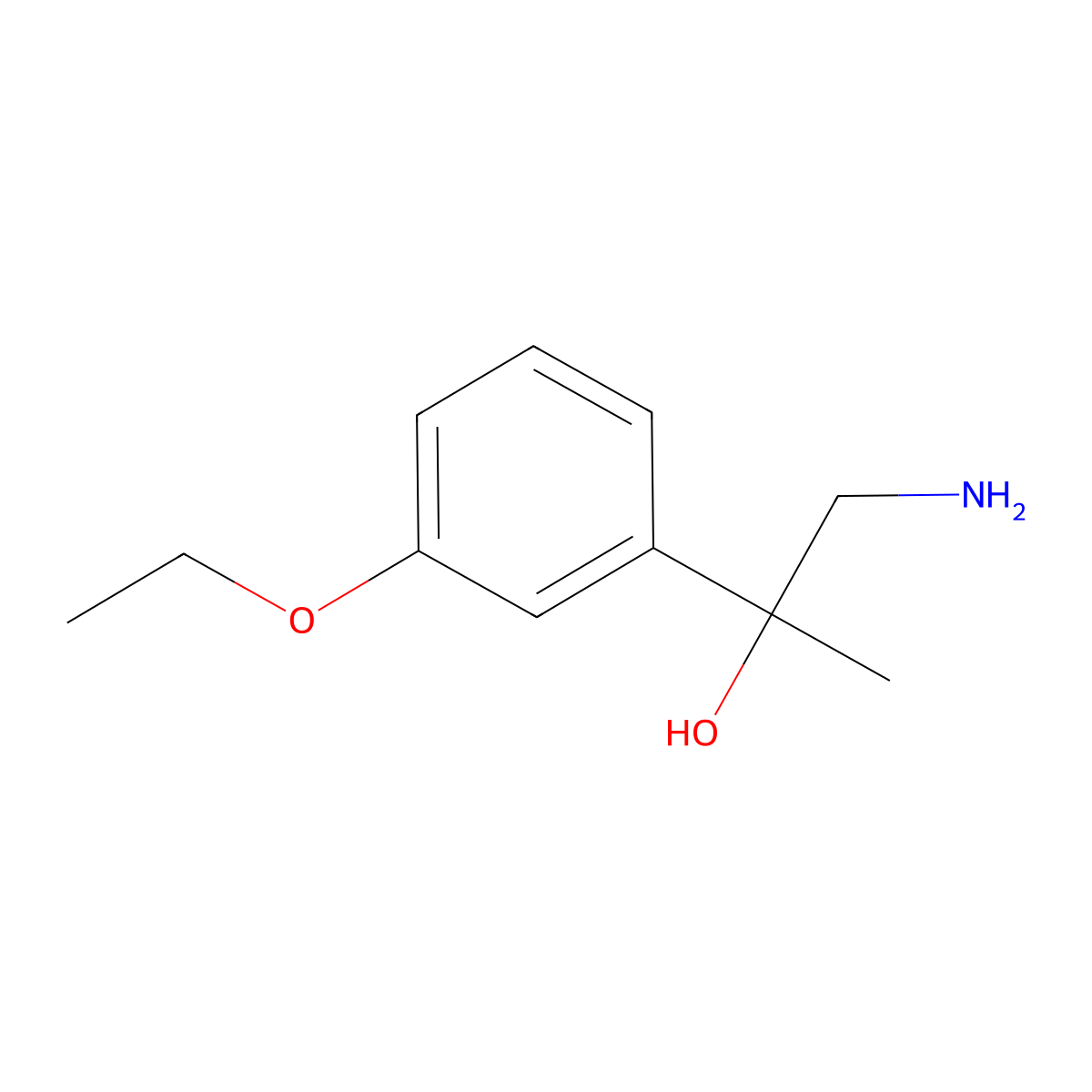 1-Amino-2-(3-ethoxyphenyl)propan-2-ol molecular structure, CAS 1344687-38-2