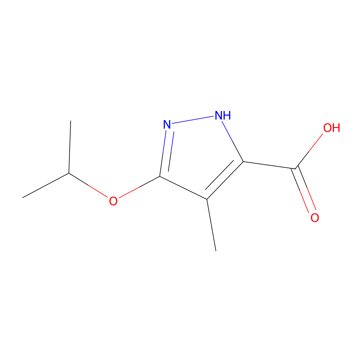 5-Isopropoxy-4-methyl-1H-pyrazole-3-carboxylic acid molecular structure, CAS 1344687-42-8
