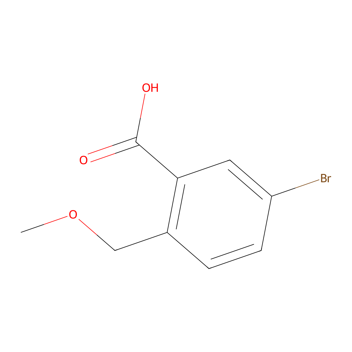5-Bromo-2-(methoxymethyl)benzoic acid molecular structure, CAS 1344687-49-5