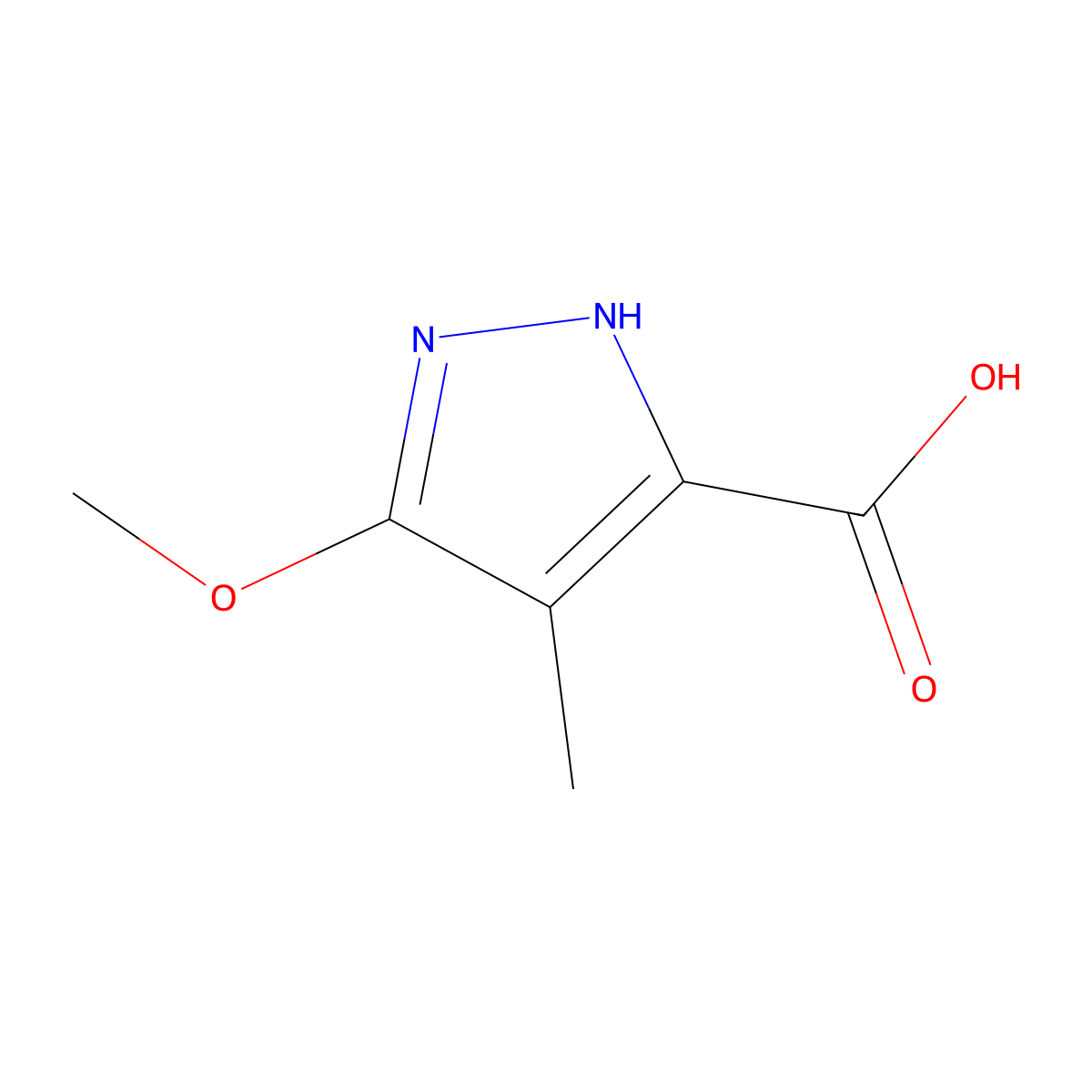 3-Methoxy-4-methyl-1H-pyrazole-5-carboxylic acid molecular structure, CAS 1344687-62-2