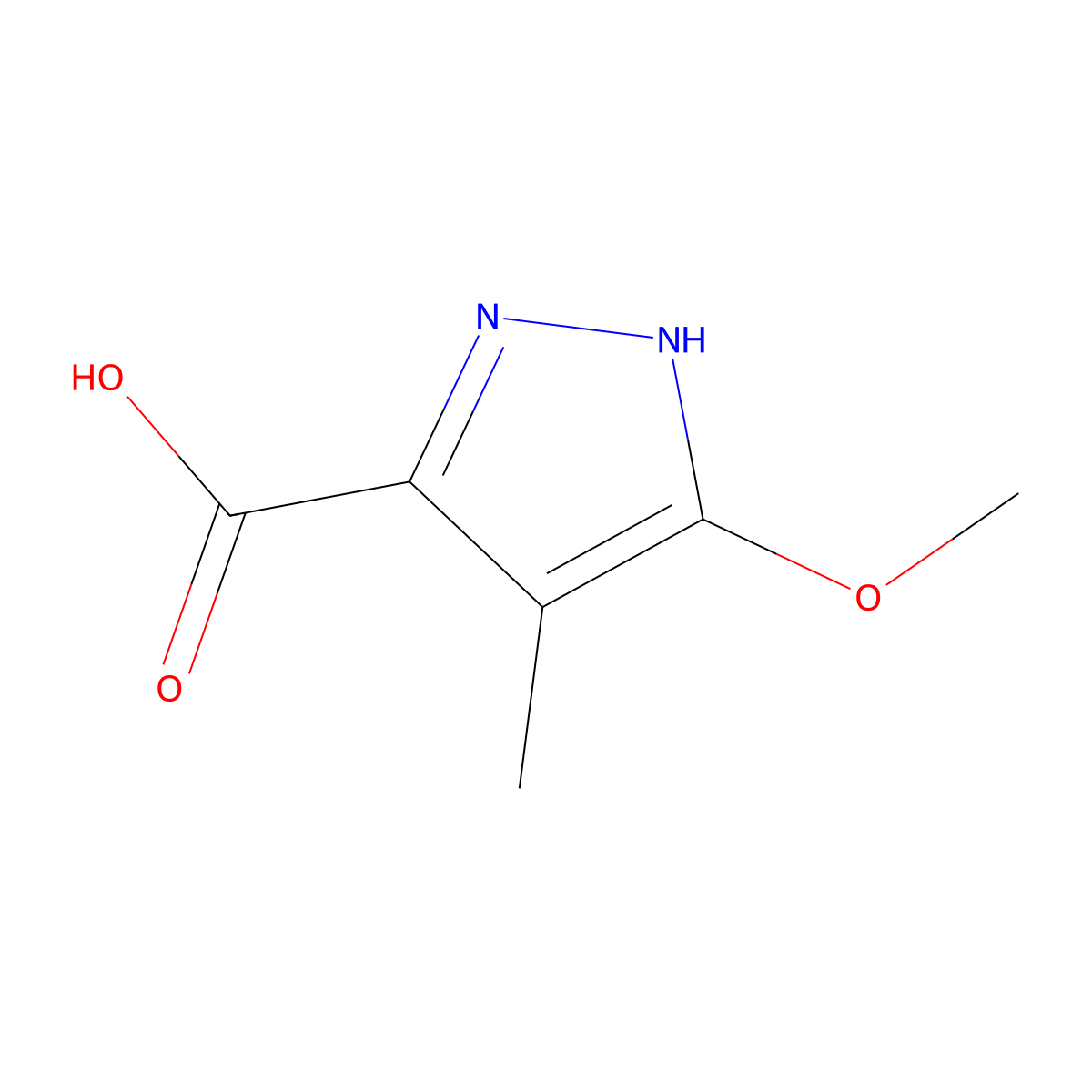 3-Methoxy-4-methyl-1H-pyrazole-5-carboxylic acid molecular structure, CAS 1344687-62-2