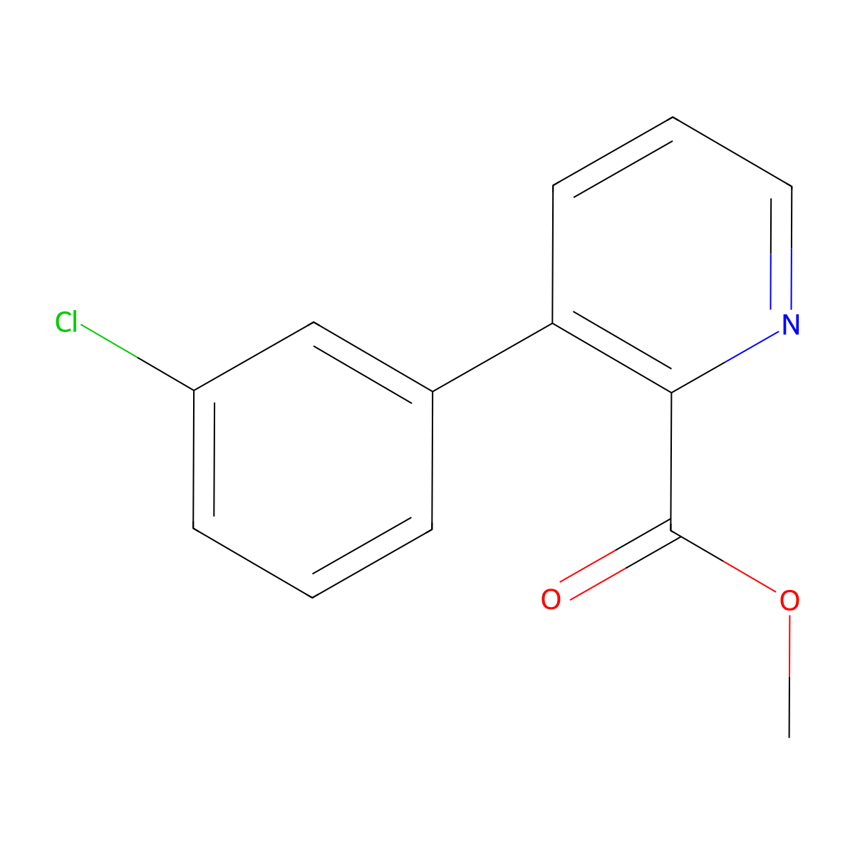 Methyl 3-(3-chlorophenyl)picolinate molecular structure, CAS 1344687-79-1