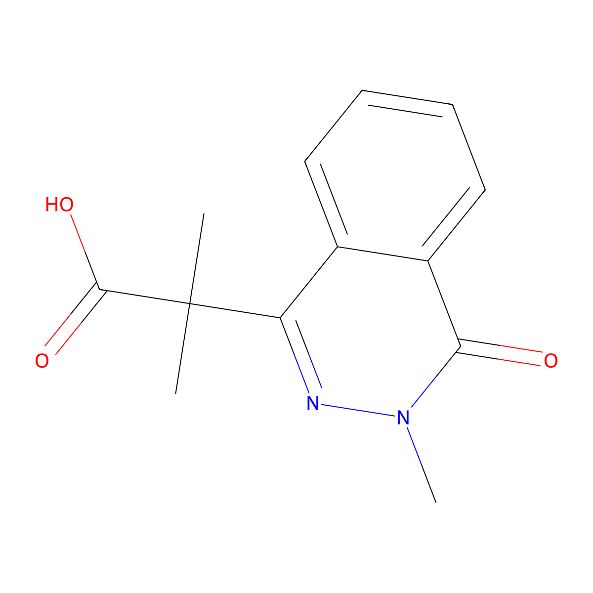 2-Methyl-2-(3-methyl-4-oxo-3,4-dihydrophthalazin-1-yl)propanoic acid molecular structure, CAS 1344687-93-9