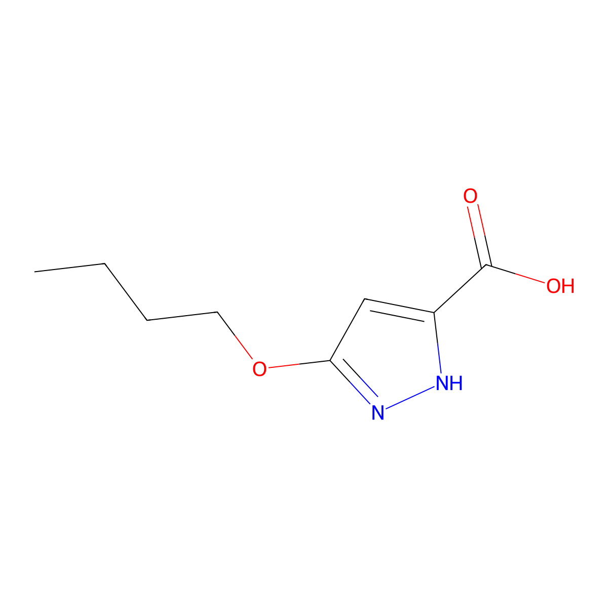 3-Butoxy-1H-pyrazole-5-carboxylic acid molecular structure, CAS 1344687-95-1