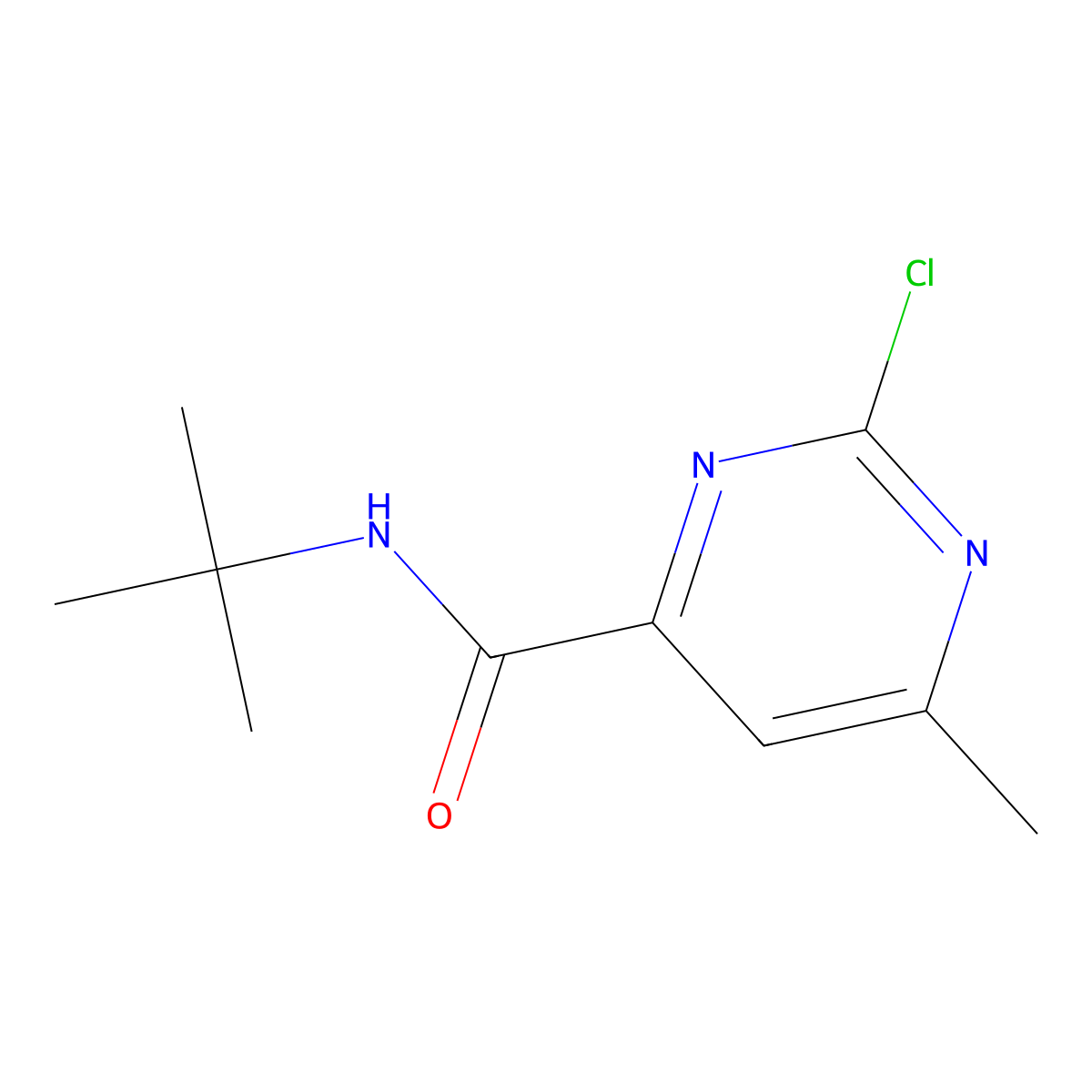 N-(tert-Butyl)-2-chloro-6-methylpyrimidine-4-carboxamide molecular structure, CAS 1344687-97-3