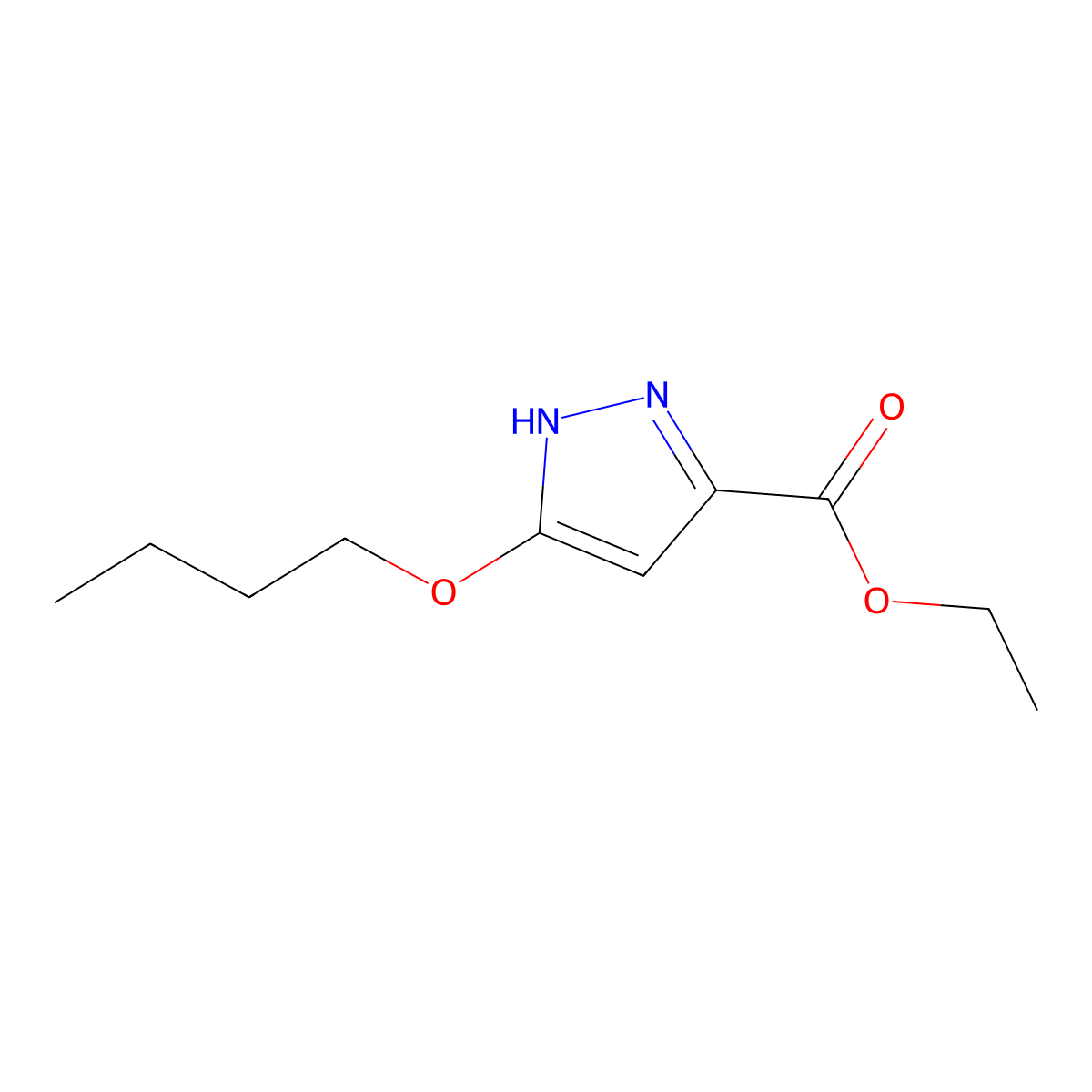 Ethyl 5-butoxy-1H-pyrazole-3-carboxylate molecular structure, CAS 1344687-98-4