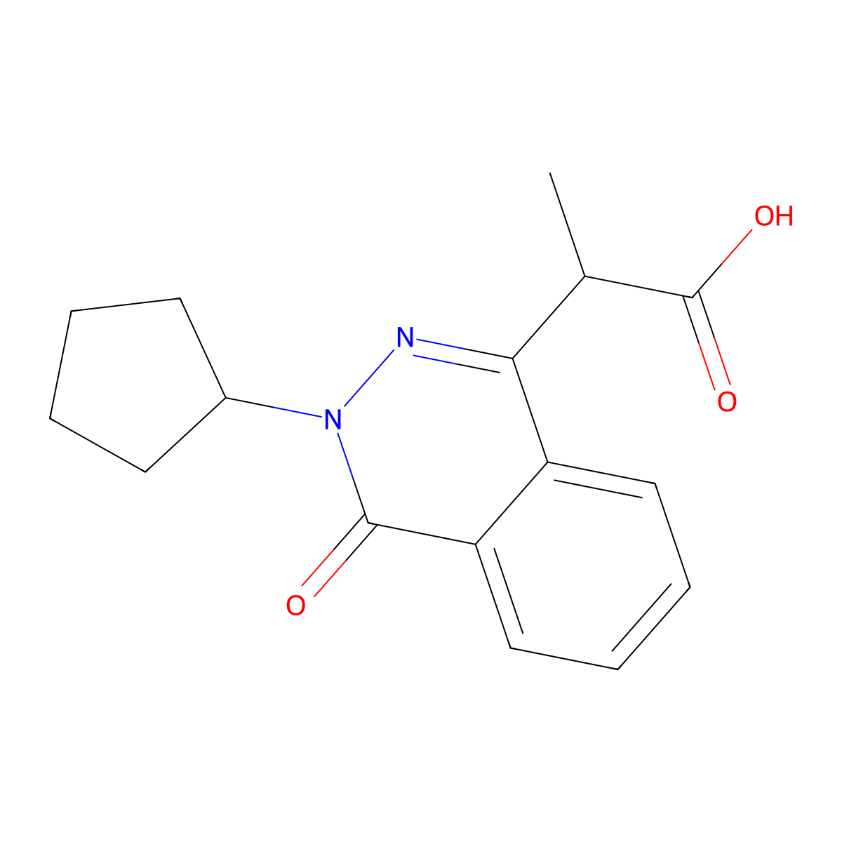 2-(3-Cyclopentyl-4-oxo-3,4-dihydrophthalazin-1-yl)propanoic acid molecular structure, CAS 1344687-99-5