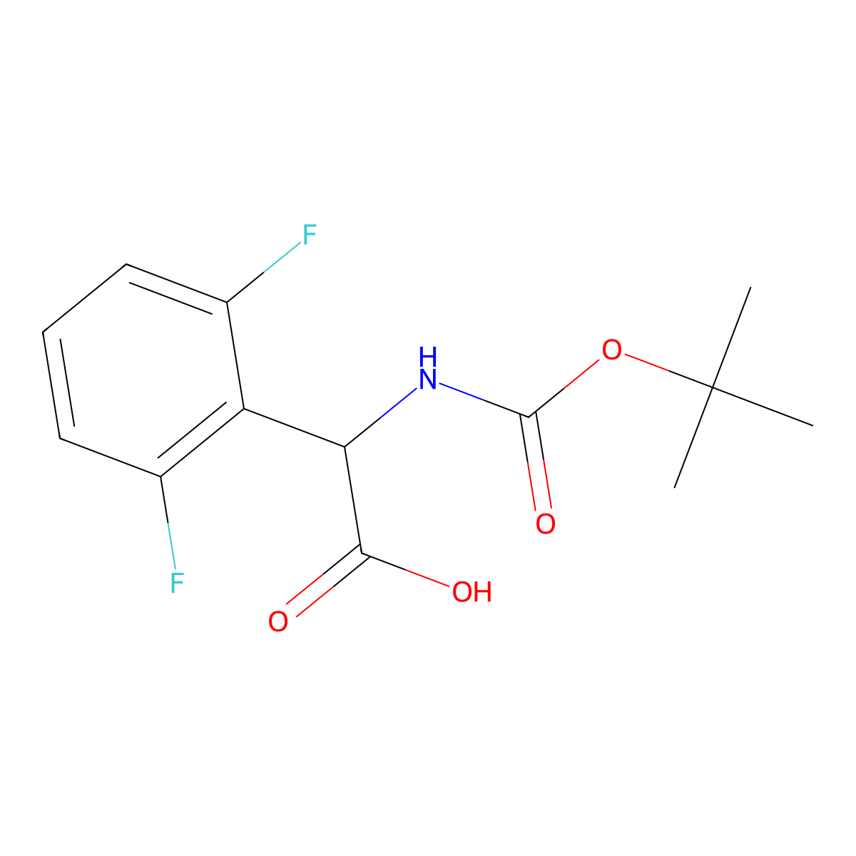 2-{[(Tert-butoxy)carbonyl]amino}-2-(2,6-difluorophenyl)acetic acid molecular structure, CAS 1344688-07-8