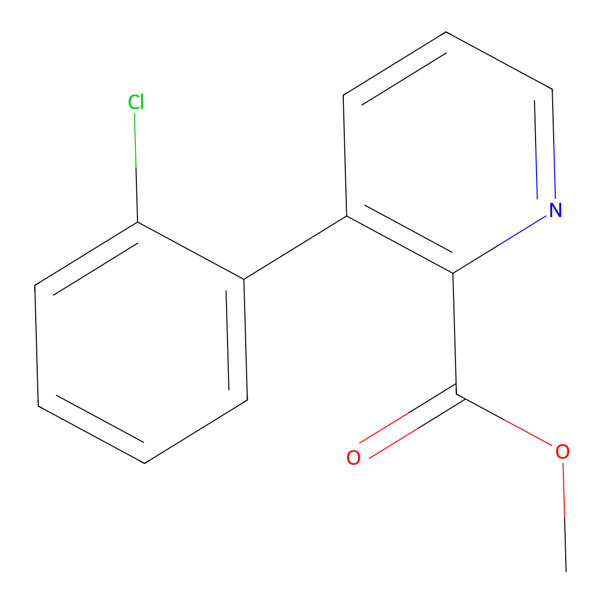 Methyl 3-(2-chlorophenyl)picolinate molecular structure, CAS 1344688-10-3