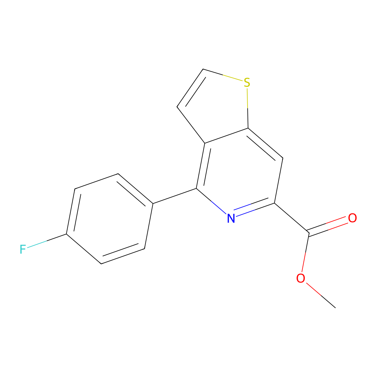 Methyl 4-(4-fluorophenyl)thieno[3,2-c]pyridine-6-carboxylate molecular structure, CAS 1344688-13-6