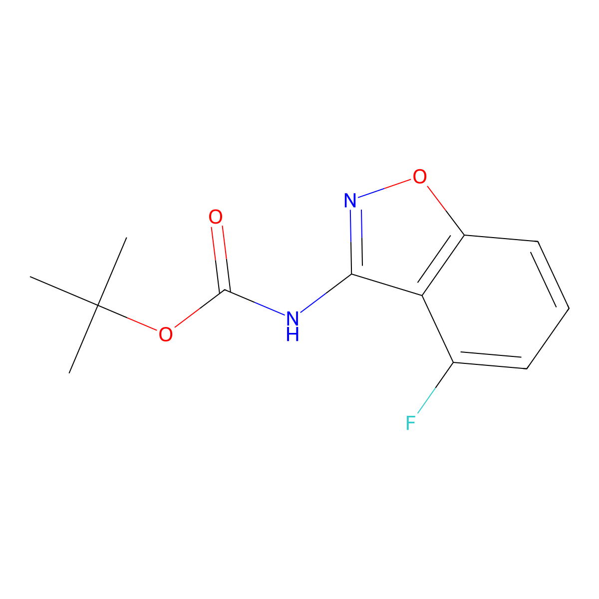 tert-Butyl (4-fluorobenzo[d]isoxazol-3-yl)carbamate molecular structure, CAS 1344688-29-4