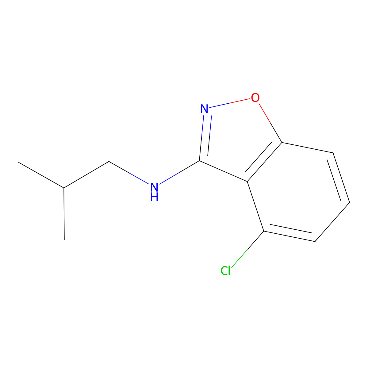 4-Chloro-N-isobutylbenzo[d]isoxazol-3-amine molecular structure, CAS 1344688-41-0
