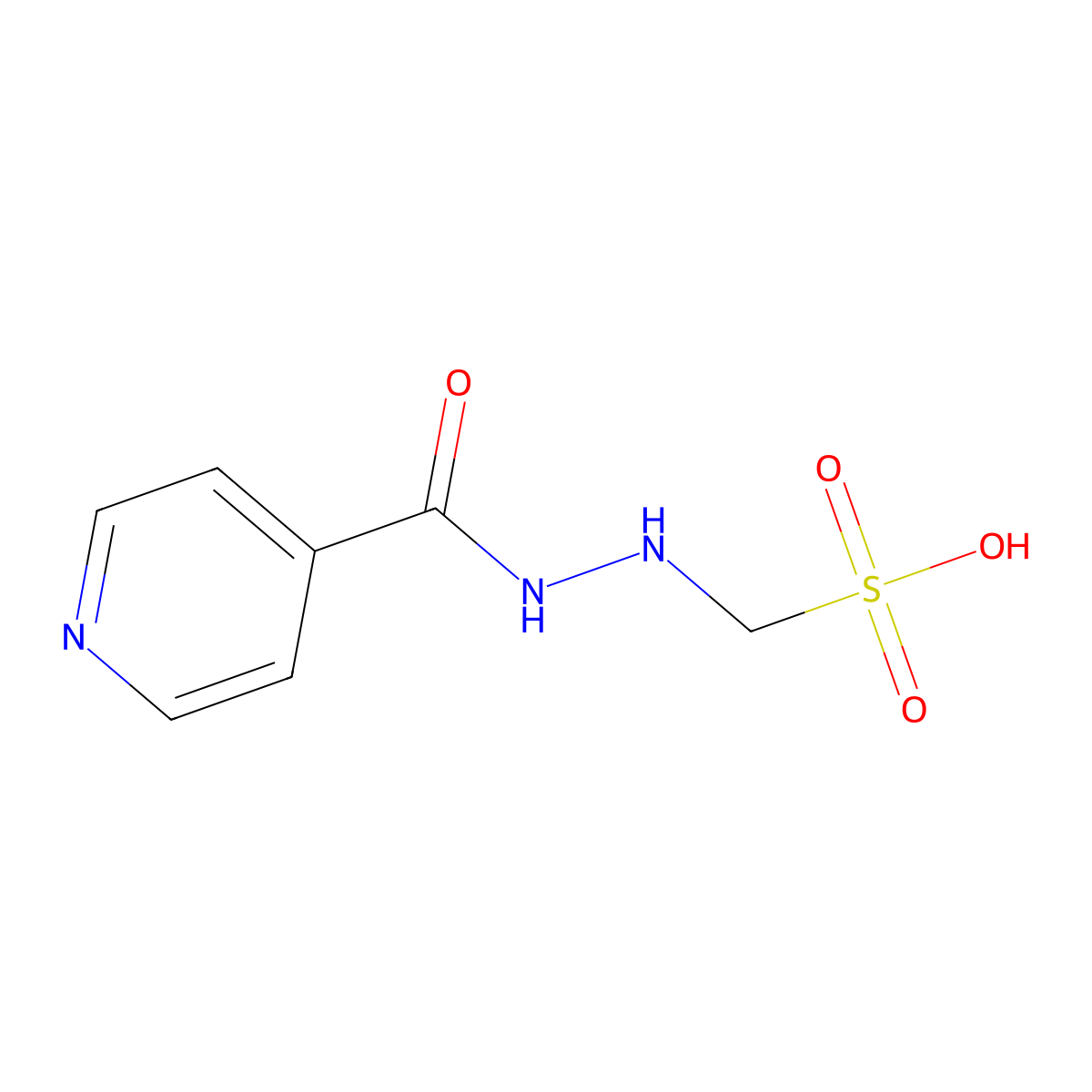 4-Pyridinecarboxylic acid, 2-(sulfomethyl)hydrazide molecular structure, CAS 13447-95-5