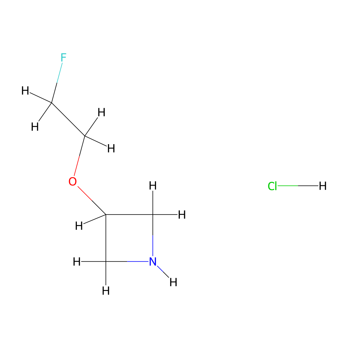 3-(2-Fluoroethoxy)azetidine hydrochloride molecular structure, CAS 1344700-64-6