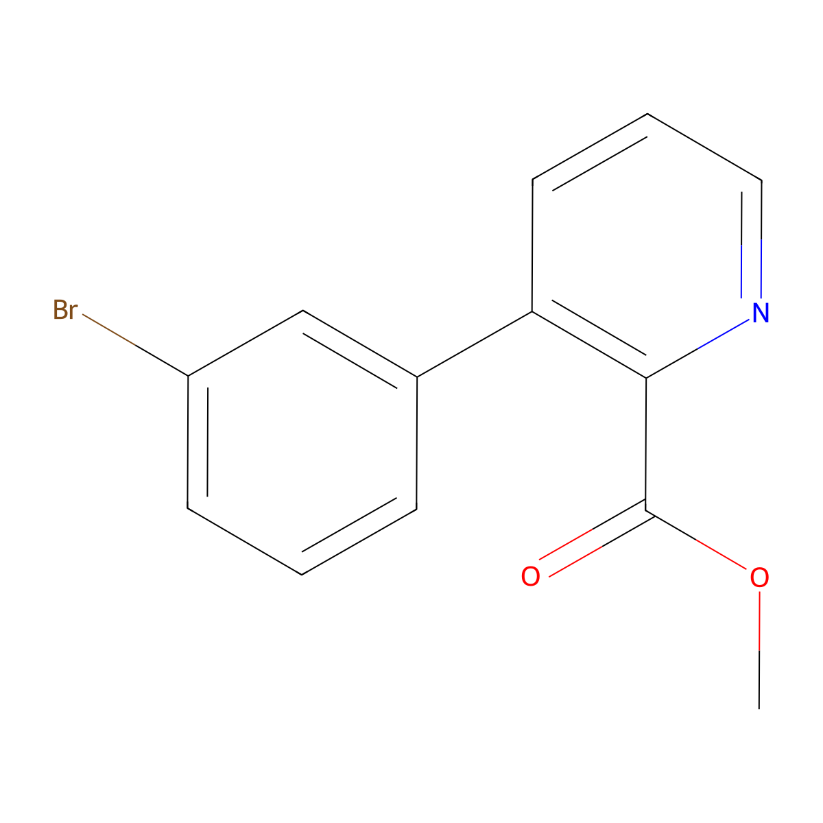 Methyl 3-(3-bromophenyl)picolinate molecular structure, CAS 1344701-71-8