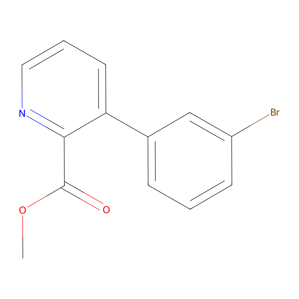 Methyl 3-(3-bromophenyl)picolinate molecular structure, CAS 1344701-71-8