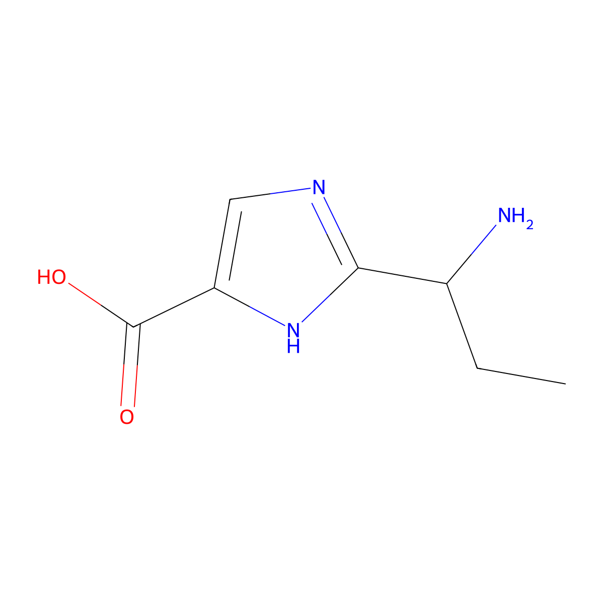 2-(1-Aminopropyl)-1H-imidazole-4-carboxylic acid molecular structure, CAS 1344701-78-5