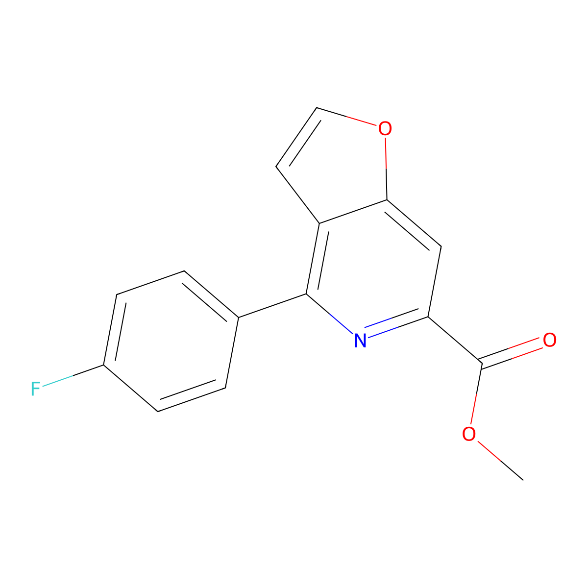 Methyl 4-(4-fluorophenyl)furo[3,2-c]pyridine-6-carboxylate molecular structure, CAS 1344701-79-6