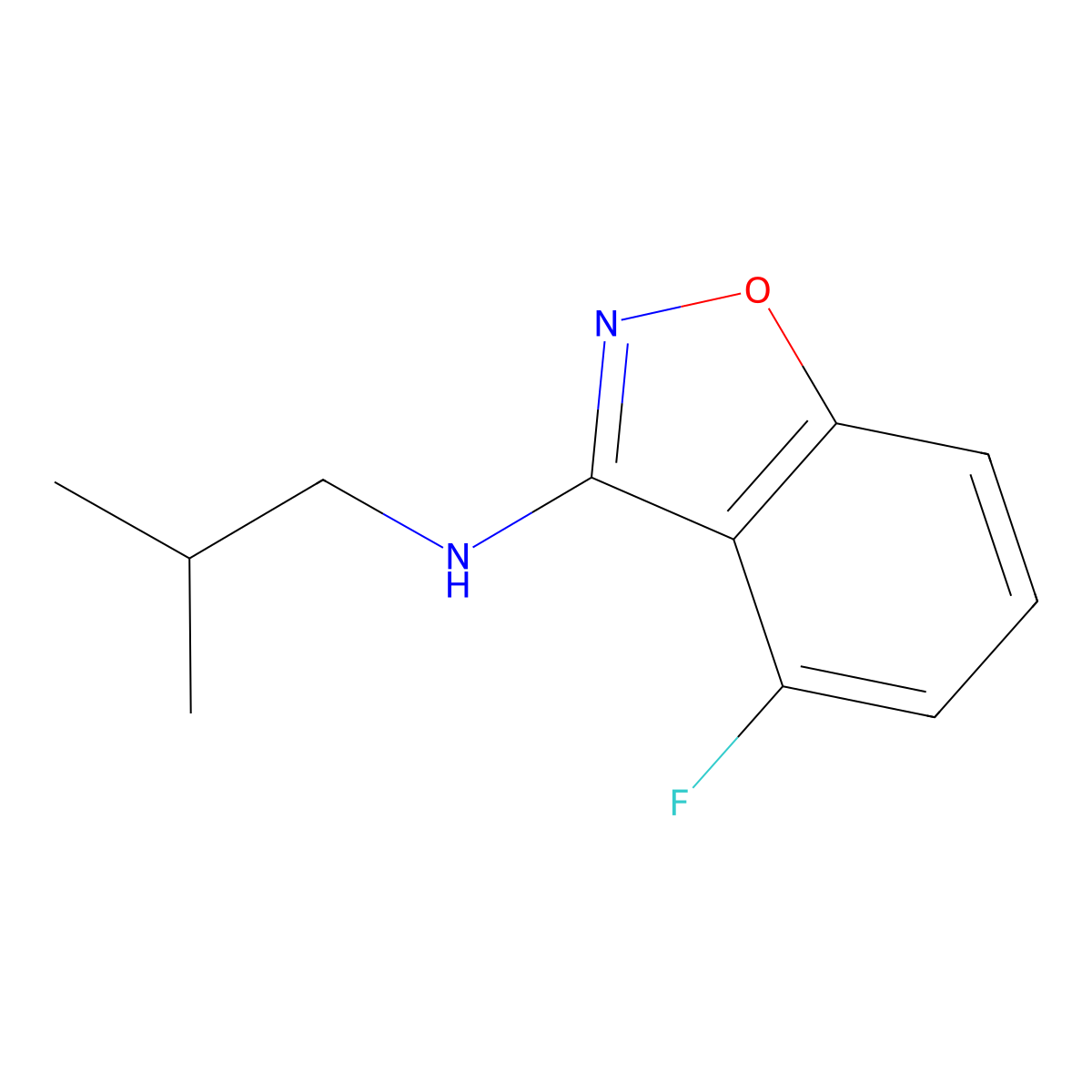 4-Fluoro-N-isobutylbenzo[d]isoxazol-3-amine molecular structure, CAS 1344701-84-3