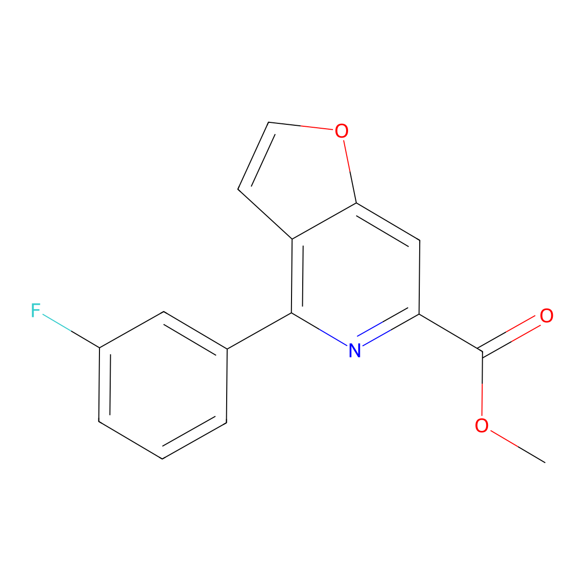 Methyl 4-(3-fluorophenyl)furo[3,2-c]pyridine-6-carboxylate molecular structure, CAS 1344702-25-5